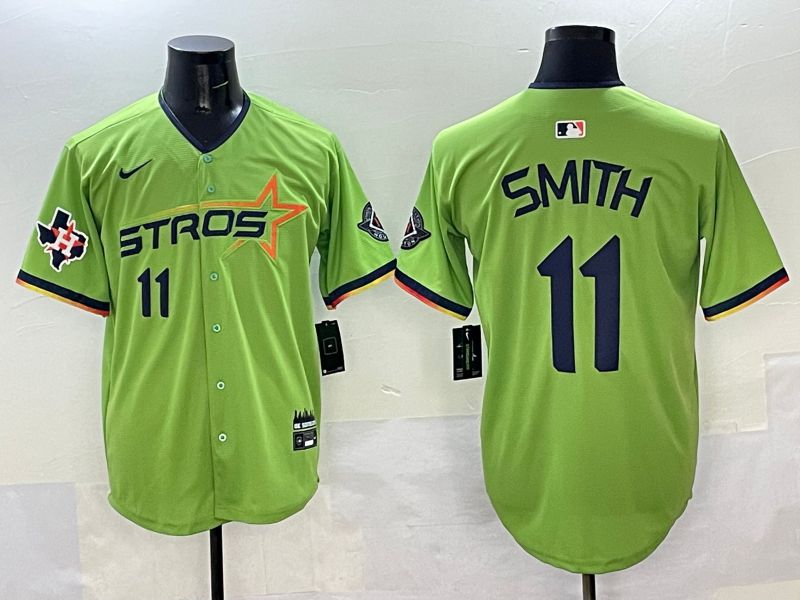Men Houston Astros #11 Smith Green three generations Joint Name 2025 Nike MLB Jersey style 6->houston astros->MLB Jersey